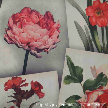 Полиэфирная печатная подкладка с красным цветком